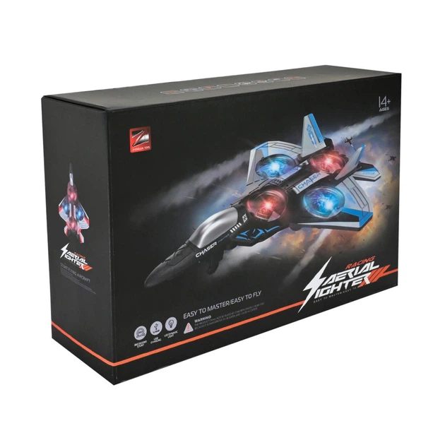 Игрушечный радиоуправляемый самолет с подсветкой красный 25 см детский RC истребитель на пульте с аккумулятором ZJ100A - изображение 3