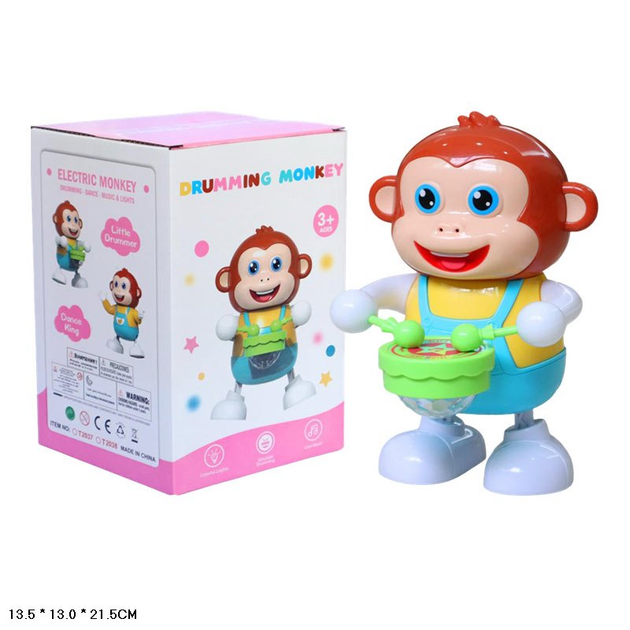 Інтерактивна Мавпа барабанщик 20см музична іграшка WToys зі світлом, ходить і співає T2038 - Фото 4 Інтерактивна Мавпа барабанщик 20см музична іграшка WToys зі світлом, ходить і співає T2038 - зображення 4