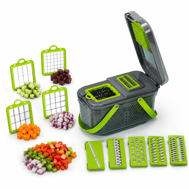 Овочерізка Мультислайсер vegetable cutter / Мультислайсер для овочів та фруктів / Механічний ручний подрібнювач - зображення 4