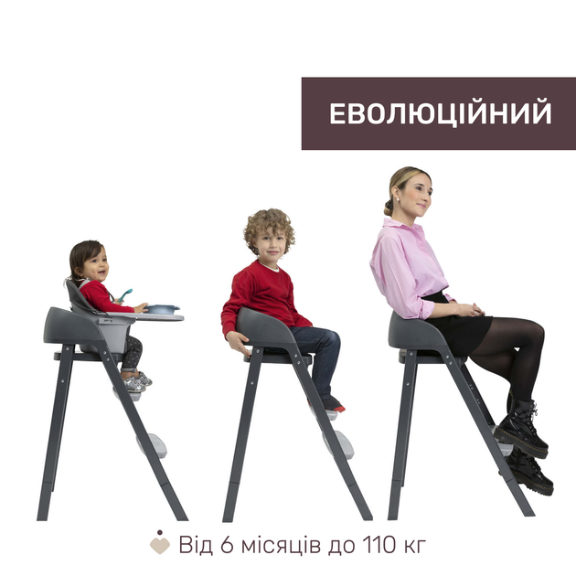 Стульчик для кормления 3 в 1 Chicco Crescendo Up, цвет черный (87046.07) - изображение 5