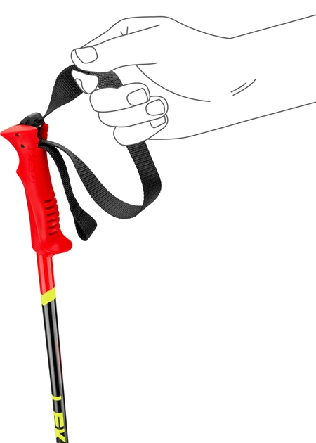 Kijki narciarskie Leki Racing Kids 80 cm Czerwono-żółte (4028173323388) - obraz 4