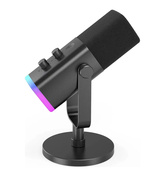 Динамический микрофон FIFINE Ampligame AM8 USB/XLR с сенсорной кнопкой отключения звука RGB для ПК PS5 PS4 Черный - изображение 3