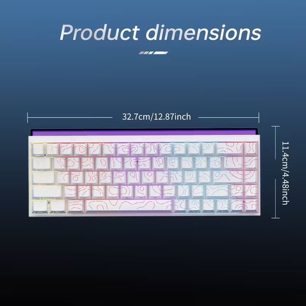 Механічна Клавіатура Ajazz NK68 з підсвіткою клавіш RGB Білий - зображення 2