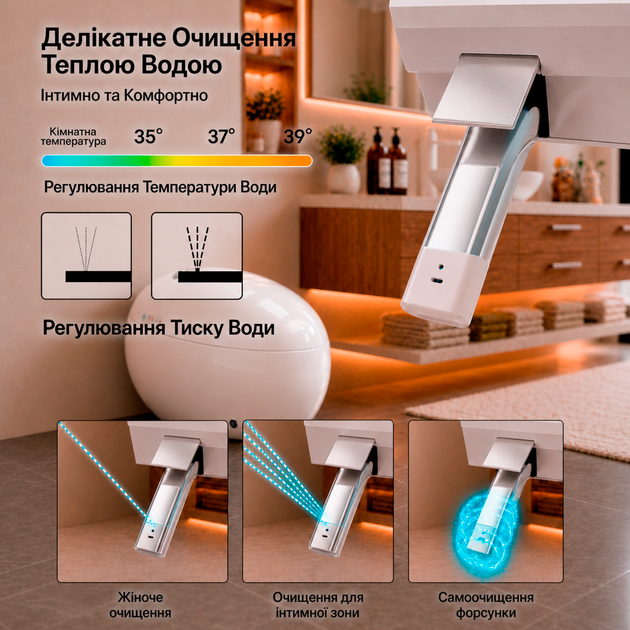 Смарт унитаз напольный с LED подсветкой умные унитазы с сушкой и пультом Smart унитаз биде с подогревом сиденья Asans 8618 - Фото 5 Смарт унитаз напольный с LED подсветкой умные унитазы с сушкой и пультом Smart унитаз биде с подогревом сиденья Asans 8618 - изображение 5