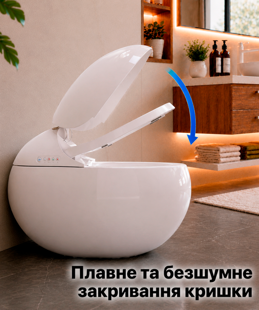 Смарт унитаз напольный с LED подсветкой умные унитазы с сушкой и пультом Smart унитаз биде с подогревом сиденья Asans 8618 - Фото 8 Смарт унитаз напольный с LED подсветкой умные унитазы с сушкой и пультом Smart унитаз биде с подогревом сиденья Asans 8618 - изображение 8
