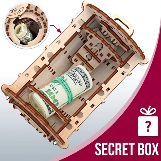 Дерев'яний 3D пазл лабіринт Mr Playwood Scroll Hole 10701 механічний конструктор з тайником - зображення 8