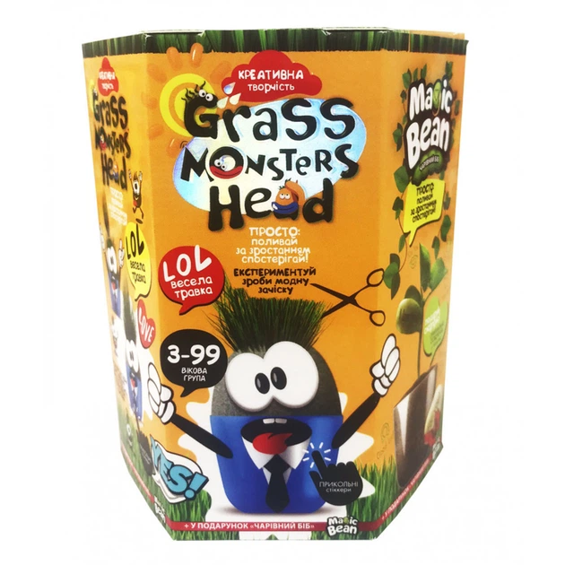 Набір креативної творчості Grass Monsters Head (українською), Danko Toys - Фото 4 Набір креативної творчості Grass Monsters Head (українською), Danko Toys - зображення 4