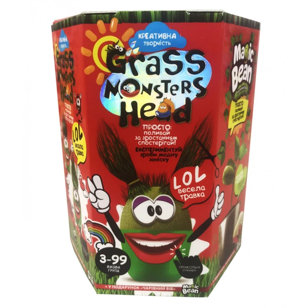 Набір креативної творчості Grass Monsters Head (українською), Danko Toys - Фото 5 Набір креативної творчості Grass Monsters Head (українською), Danko Toys - зображення 5