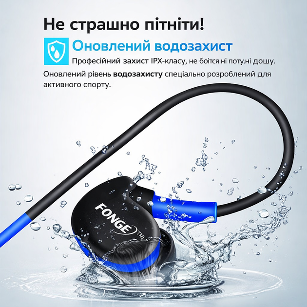 Спортивные наушники Fonge S500 для бега под дождем защита от пота и влаги Черный - изображение 7