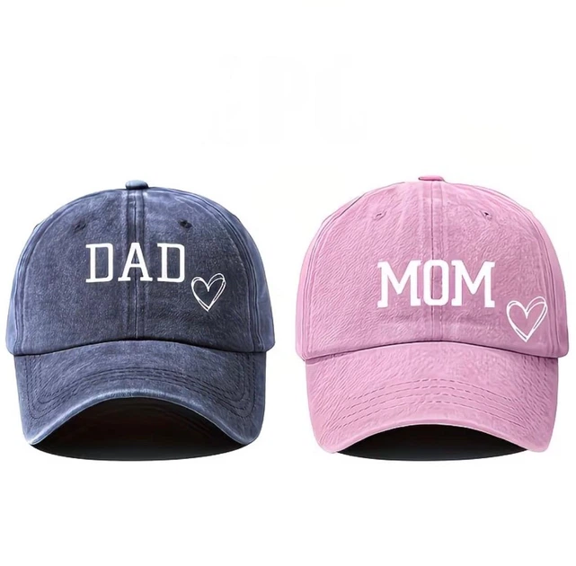 Комплект кепок бейсболка парная Папа Мама Love (Dad Mom) 56-60р Синий+розовый (9090) - изображение 2