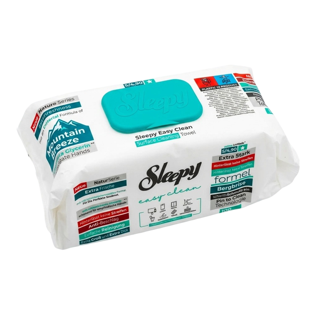Вологі серветки для прибирання Sleepy Easy Clean "Гірський бриз" 100 шт. - Фото 2 Вологі серветки для прибирання Sleepy Easy Clean "Гірський бриз" 100 шт. - зображення 2