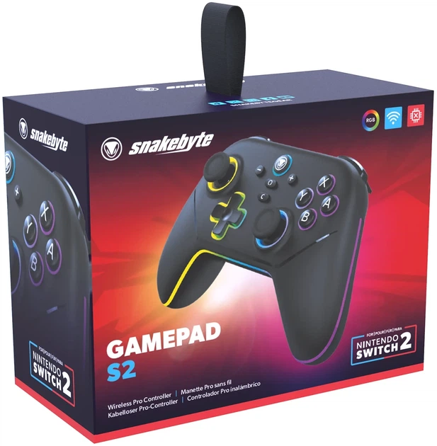 Gamepad bezprzewodowy Snakebyte Gamepad Pro S2 do Nintendo Switch 2 Black (4039621923906) - obraz 2
