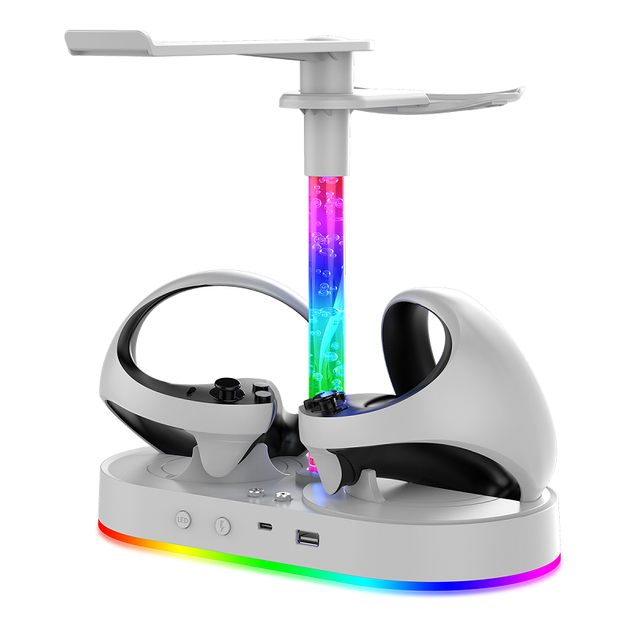 RGB підставка для Sony PlayStation VR2 з зарядкою для контролерів PG-P5V001S біла - зображення 2