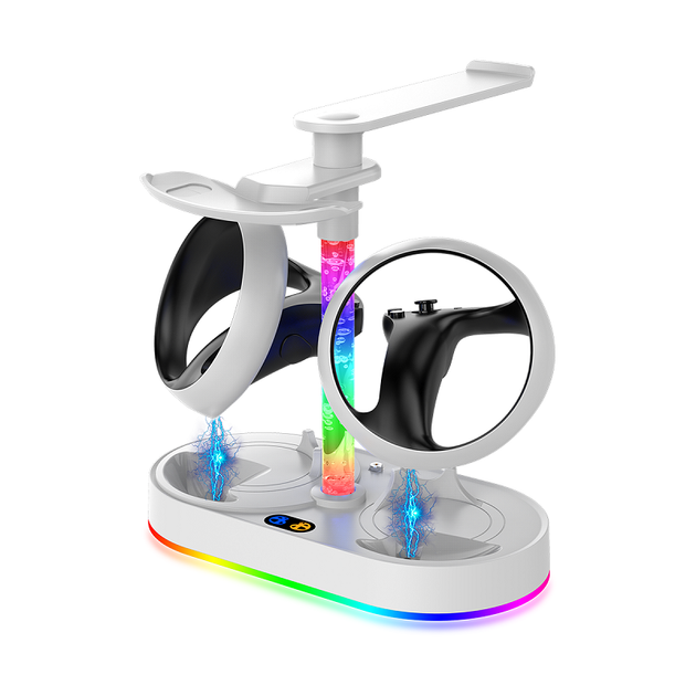 RGB підставка для Sony PlayStation VR2 з зарядкою для контролерів PG-P5V001S біла - зображення 6