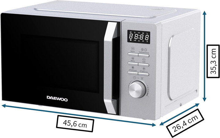 Мікрохвильова піч Daewoo MD-FC206GS з грилем 20 л 700 Вт електронне керування срібляста - зображення 2