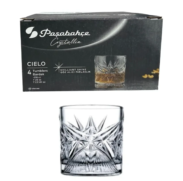 Набор стаканов для виски Pasabahce Cielo Crystallin 210 мл 4 шт 68474-6 - изображение 3
