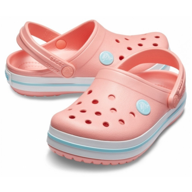 Детские сабо Crocs Crocband Kids Clog 24-25 р 14.1-14.9 см Персиковые 204537-C8 Melon/Ice Blue - изображение 3