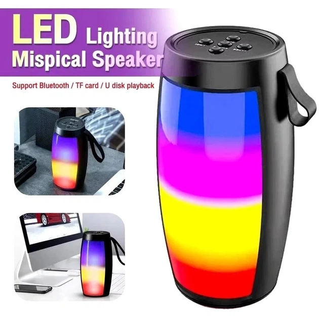 Колонка Bluetooth ZQS1202 портативная с LED подсветкой черная - Фото 6 Колонка Bluetooth ZQS1202 портативная с LED подсветкой черная - изображение 6