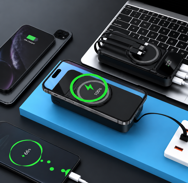 Магнітний бездротовий Power Bank 20000mAh MagSafe 22.5W - Фото 11 Магнітний бездротовий Power Bank 20000mAh MagSafe 22.5W - зображення 11