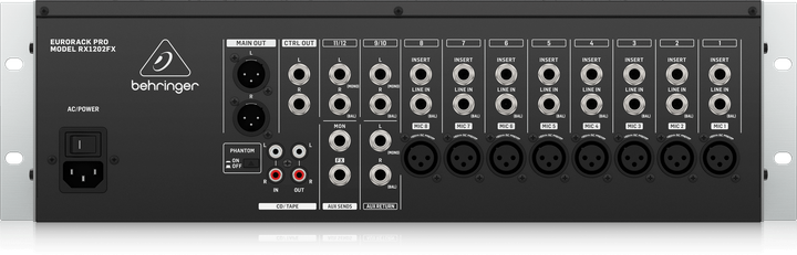 Мікшерний пульт Behringer EURORACK PRO RX1202FX (4033653071680) - Фото 5 Мікшерний пульт Behringer EURORACK PRO RX1202FX (4033653071680) - зображення 5