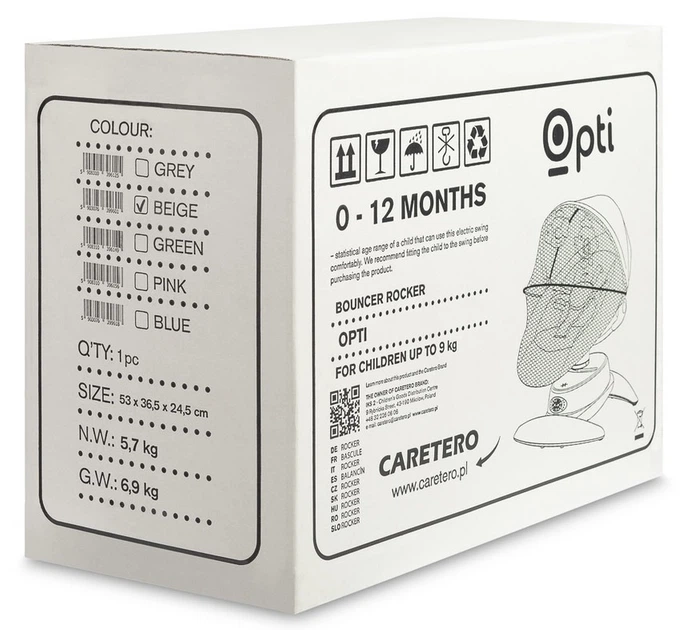 Leżaczek-bujaczek elektryczny 2w1 Caretero Opti Beige (5903076399601) - Zdjęcie 17 Leżaczek-bujaczek elektryczny 2w1 Caretero Opti Beige (5903076399601) - obraz 17