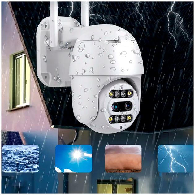 Камера видеонаблюдения уличная HD1080P 2 МП с WiFi поворотная ИК подсветка 30 м TZ Outdoor Camera CF26 - Фото 7 Камера видеонаблюдения уличная HD1080P 2 МП с WiFi поворотная ИК подсветка 30 м TZ Outdoor Camera CF26 - изображение 7