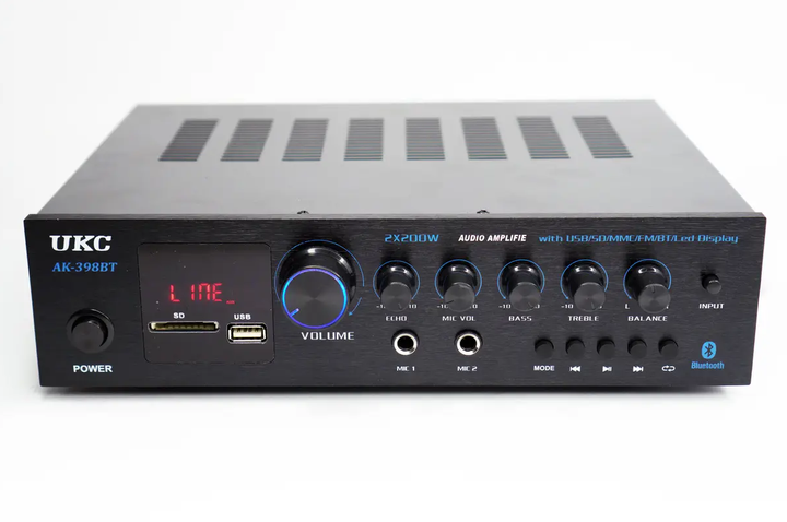Підсилювач UKC AK-398BT USB Bluetooth - Фото 1 Підсилювач UKC AK-398BT USB Bluetooth - зображення 1
