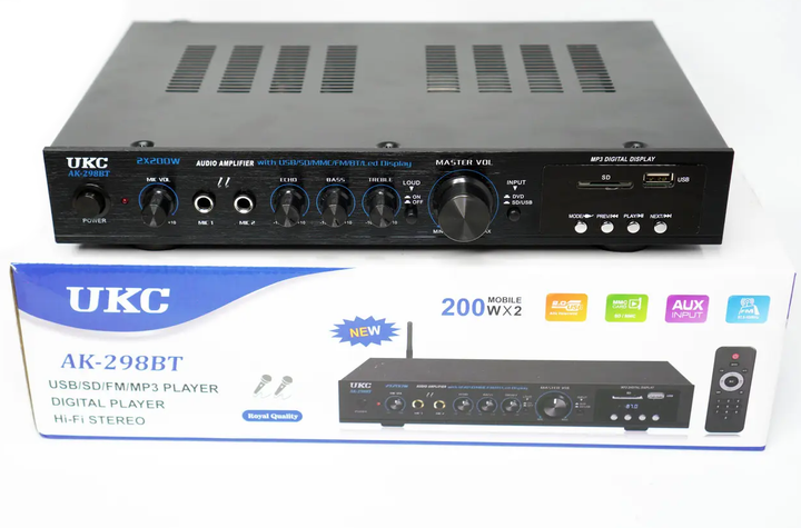 Підсилювач UKC AK-298BT USB Bluetooth - зображення 3