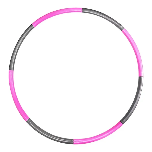 Обруч хулахуп складной массажный на 8 секций для фитнеса Hoola Hoop серо-розовый - изображение 5