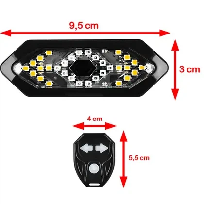 Поворотники для велосипеда BL-SMD LED зі звуковим сигналом та бездротовим пультом керуванням - зображення 3