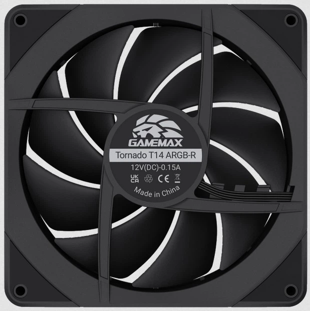Накладка для вентилятора GameMax TORNADO T14 ARGB-R Black - зображення 7