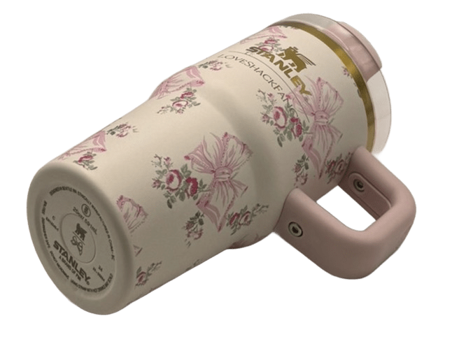 Термос термочашка Stanley Quencher H2.0 Tumbler з нержавіючої сталі 0,59 л LoveShackFancy Floral Ribbon Pink KT6007864 - зображення 6