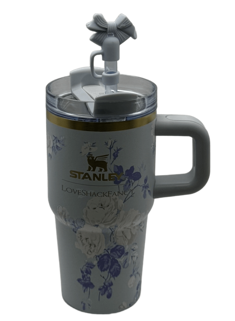 Термос термочашка Stanley Quencher H2.0 Tumbler з нержавіючої сталі 0,59 л LoveShackFancy Floral Blue KT6007861 - зображення 7