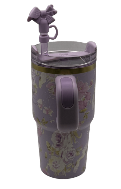 Термос термочашка Stanley Quencher H2.0 Tumbler з нержавіючої сталі 0,59 л LoveShackFancy Floral Lavender KT6007865 - зображення 6