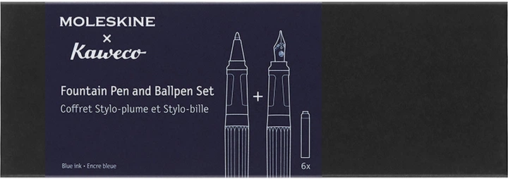 Zestaw Moleskine Kaweco Sapphire Blue Pióro wieczne + Długopis + 6 niebieskich wkładów (8056598854985) - obraz 5
