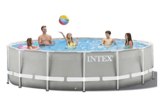 Каркасный большой бассейн для всей семьи полный комплект Intex с фильтром, стремянкой, подстилкой и тентом 427х107 см - изображение 7
