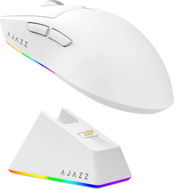Миша Ajazz AJ139 V2 MC Wireless/Bluetooth/USB White (AJ139-V2-MC-W) - Фото 2 Миша Ajazz AJ139 V2 MC Wireless/Bluetooth/USB White (AJ139-V2-MC-W) - изображение 2