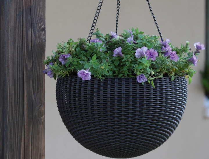 Підвісний квітковий горшок KETER RATTAN STYLE HANGING вазон кашпо з ротанга 8,6л.253845 графіт - зображення 6
