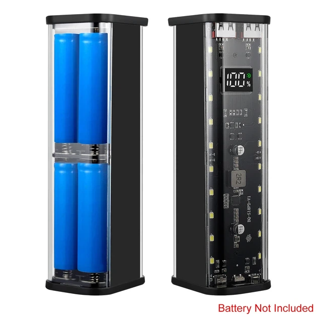 Прозрачный корпус для сборки павербанк на 8×18650 с поддержкой PD 22.5W / QC| быстрая зарядка | Фонарик| Без сварки| Type-C IN/OUT - изображение 2