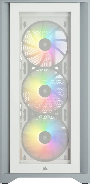 Корпус Corsair iCUE 4000X RGB / без БП / Mid-Tower / ATX, E-ATX / USB Type-C / 3x120mm RGB / Белый - изображение 4