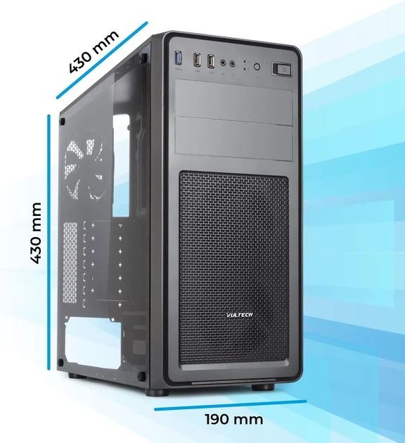 Компьютерный корпус VulTech VCO-M1699P Черный с БП - изображение 4