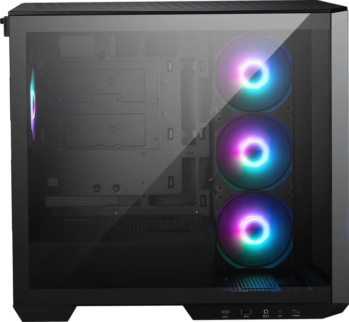 Корпус MSI MAG PANO M100R PZ / Micro-ATX / без БП / 4x120mm ARGB / Project Zero support / USB-C 3.2 Gen 2x2 / Black - изображение 2