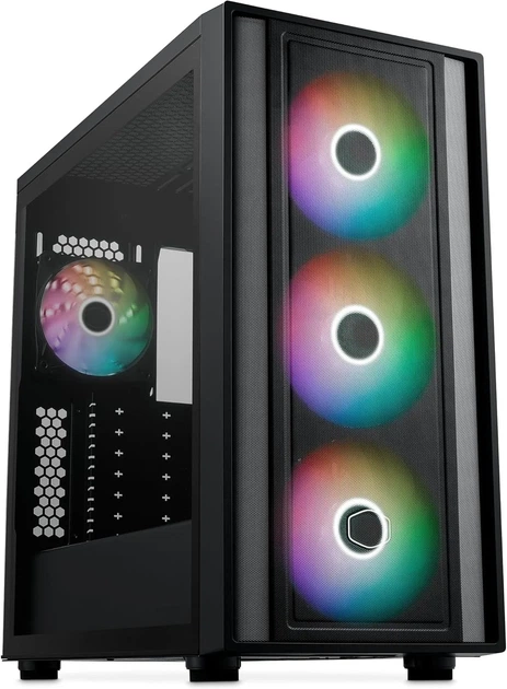 Корпус Cooler Master MasterBox 600 / без БП / Mid-Tower / E-ATX / 3x140mm ARGB + 1x120mm / USB-C / Поддержка задних разъемов / Черный - изображение 2