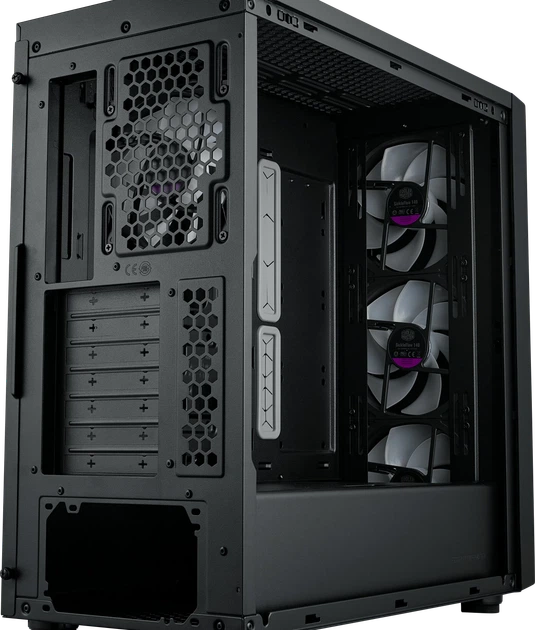 Корпус Cooler Master MasterBox 600 / без БП / Mid-Tower / E-ATX / 3x140mm ARGB + 1x120mm / USB-C / Поддержка задних разъемов / Черный - изображение 8