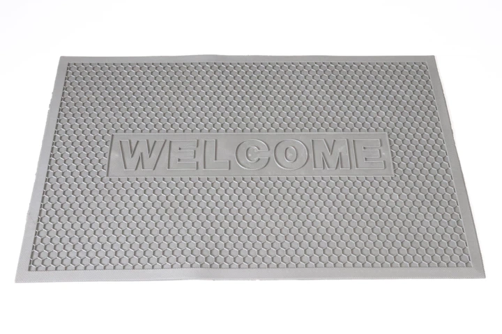 Килимок вхідний гумовий соти Welcome 60*90 см 2607/grey - зображення 2