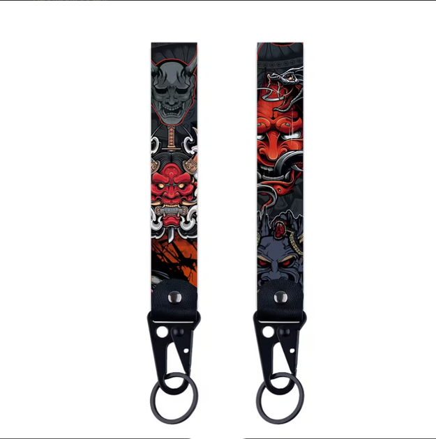 Брелок JDM Oni Demon для ключей с карабином, двусторонний принт, 19.5×3 см, двусторонний принт, Red - Фото 1 Брелок JDM Oni Demon для ключей с карабином, двусторонний принт, 19.5×3 см, двусторонний принт, Red - изображение 1