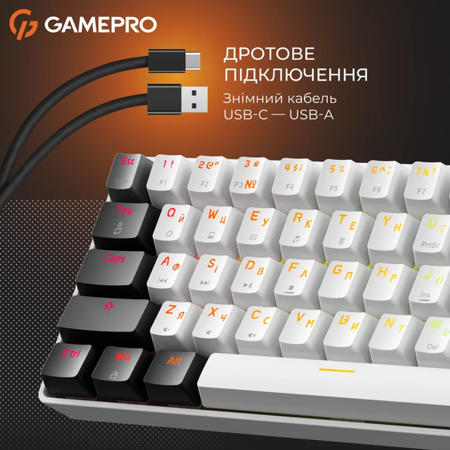 Клавиатура GamePro Genesis Infinity MK130BW Black/White - изображение 11