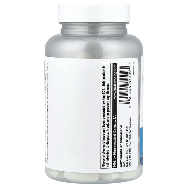 Малат магнію KAL "Magnesium Malate 400" 400 мг (90 таблеток) - зображення 3