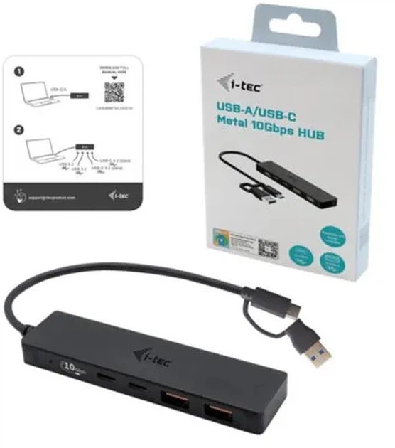 Hub USB i-Tec USB-A/USB-C Metal HUB 2xUSB-A + 2xUSB-C 10 Gbps (C31HUBMETAL2A2C) - Zdjęcie 2 Hub USB i-Tec USB-A/USB-C Metal HUB 2xUSB-A + 2xUSB-C 10 Gbps (C31HUBMETAL2A2C) - obraz 2