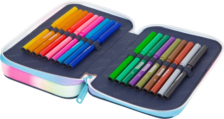 Piórnik CoolPack Jumper 2 Blue Unicorn dwukomorowy z wyposażeniem 19.5 x 12.5 x 5 cm (5903686324291) - obraz 3